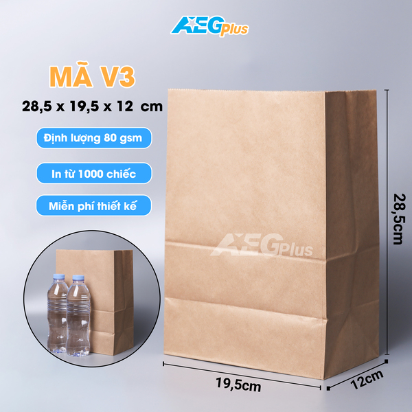 Túi đáy vuông - V3 - Sản Xuất Túi Giấy Kraft - Công Ty Cổ Phần Sản Xuất Và Thương Mại AEGPlus